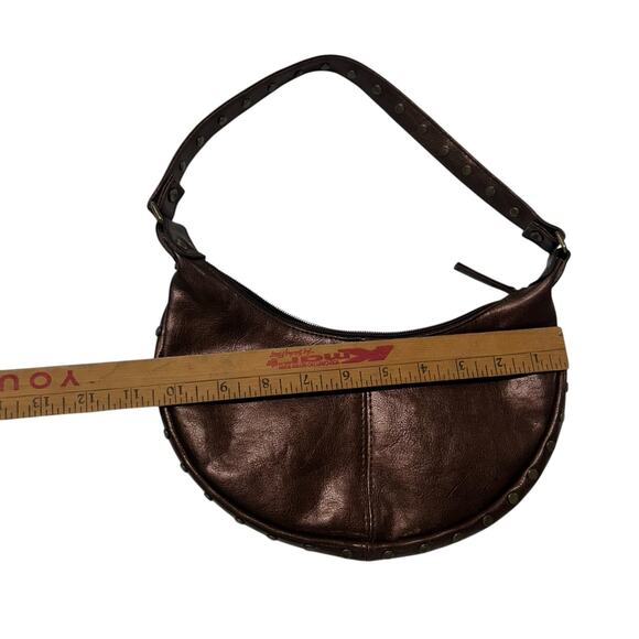 Limited Too Metallic Brown Faux-Leather Studded Shoulder Bag Y2K Indie Sleaze - Picture 7 of 7